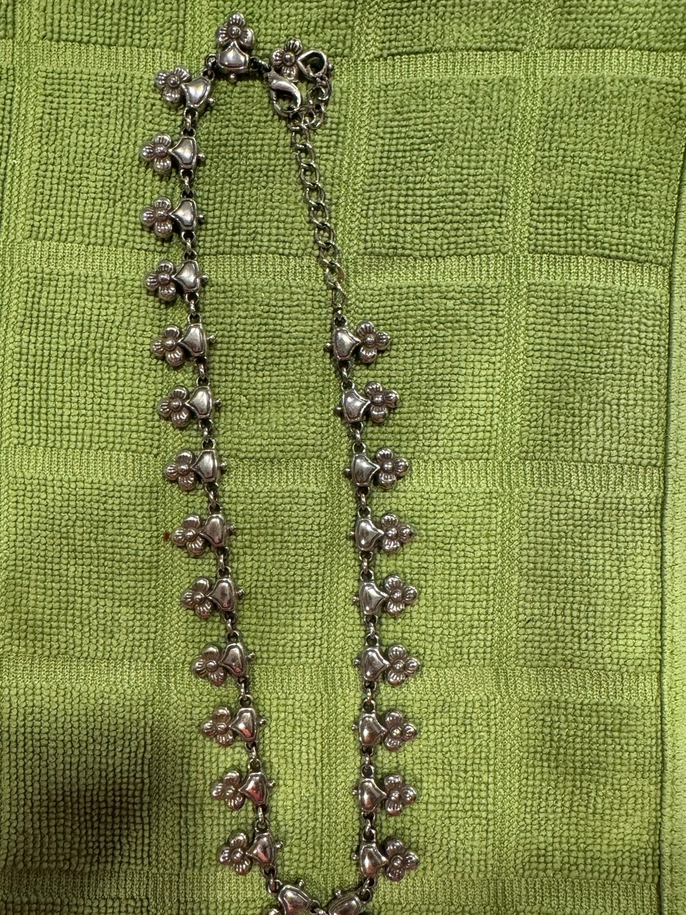 Brighton Silver-Tone Heart and Flower Charm Necklace